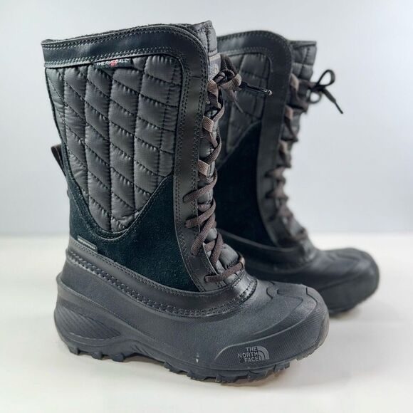 The North Face Kids Girls Boots Black Thermoball Shellista Quilted Winter US 3 - Picture 1 of 9
